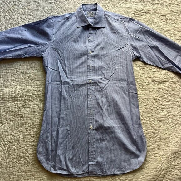 New & Lingwood Men’s Top Blue Check Pattern Button Down Shirt Size Medium - Picture 1 of 6
